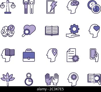 bundle of anger set icons vector illustration design Stock Vector