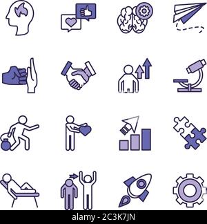 bundle of anger set icons vector illustration design Stock Vector