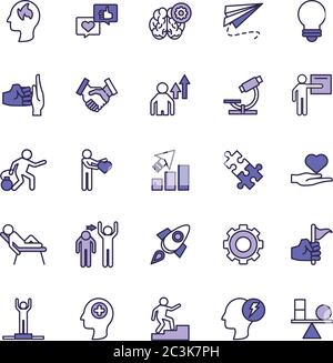 bundle of anger set icons vector illustration design Stock Vector