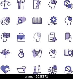bundle of anger set icons vector illustration design Stock Vector