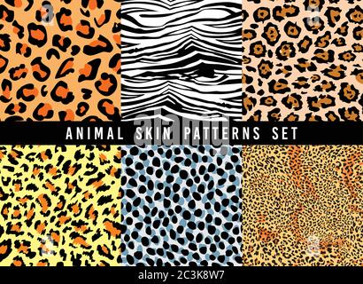 Premium Vector  Animal print pattern set