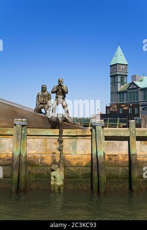 American Merchant Mariners Memorial in Battery Park, Lower Manhattan, New York City, New York, USA Stock Photo