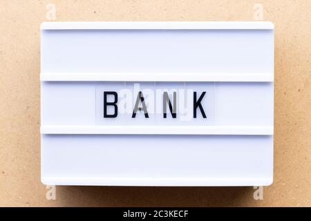 Lightbox with word bank on wood background Stock Photo
