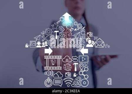 Information Digital Technology Network Connection Infographic Elements Icon Stock Photo