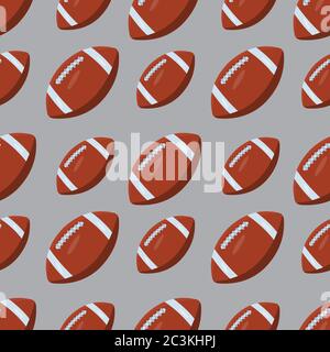 american football ball seamless pattern vector illustration background Stock Vector