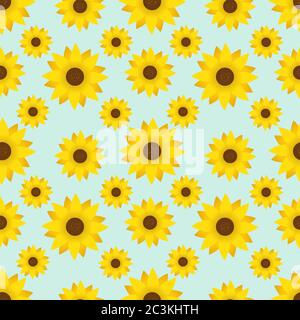 sunflower seamless pattern vector illustration background Stock Vector
