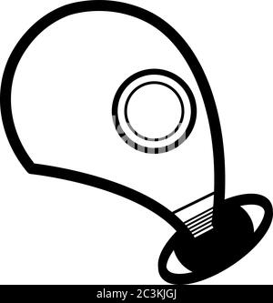 Pollution mask. From the sideRespirator gas mask icon. Simple illustration of respirator gas mask bread vector icon logo for web Stock Vector