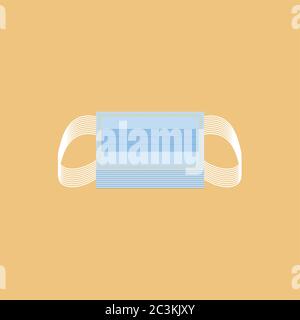respirator medical mask for icon graphic, protective mask, protective N95, mask respirator protect dust air pollution PM 2.5 in dust, flat icon mask f Stock Vector