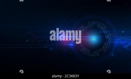 Abstract Futuristic Technology with Clock and Time Machine Concept Stock Vector