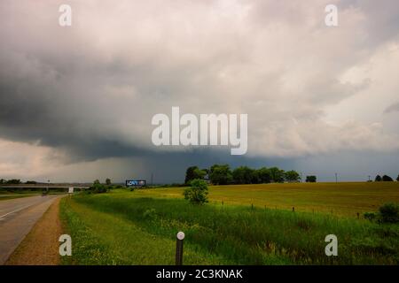 Shelf Cloud of a Severe Thunderstorm Stock Photo