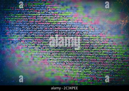 Web programming functions on laptop on laptop. IT business. Python code computer screen. Mobile application design Concept. Stock Photo