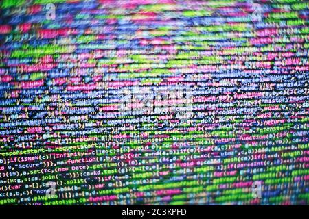 Web programming functions on laptop on laptop. IT business. Python code computer screen. Mobile application design Concept. Stock Photo