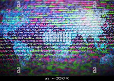 Web programming functions on laptop on laptop. IT business. Python code computer screen. Mobile application design Concept. Stock Photo