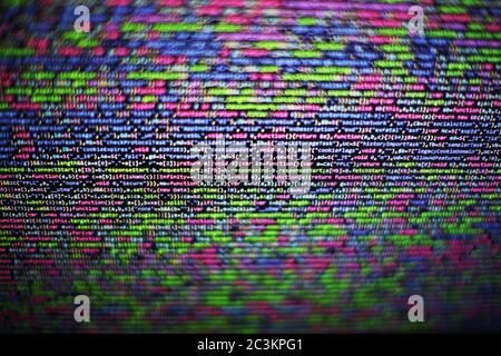 Web programming functions on laptop on laptop. IT business. Python code computer screen. Mobile application design Concept. Stock Photo