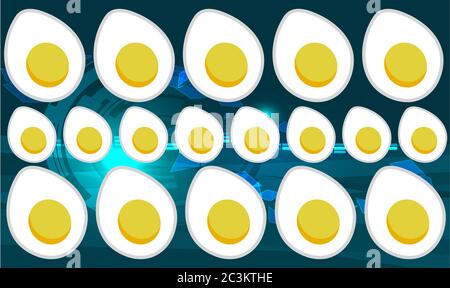 digital textile design of eggs on abstract background Stock Vector