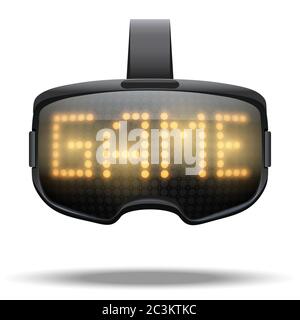 VR Goggles Game headset with light effect Stock Vector