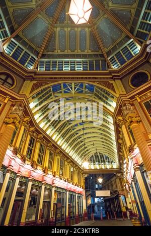 Beautiful Leadenhall Market in the City of London - LONDON, ENGLAND - SEPTEMBER 14, 2016 Stock Photo