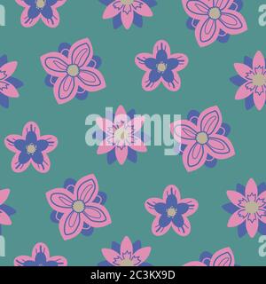 Abstract flowers botanical hand drawn texture for design. Vector organic motive seamless pattern. Stock Vector