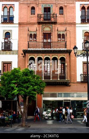 view of a palace in the city center of seville. andalucia, spain Stock Photo