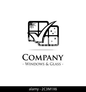 Windows and glass logo. Vector and illustration. Stock Vector