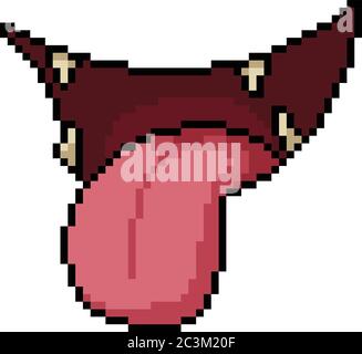 vector pixel art mischief mouth isolated cartoon Stock Vector