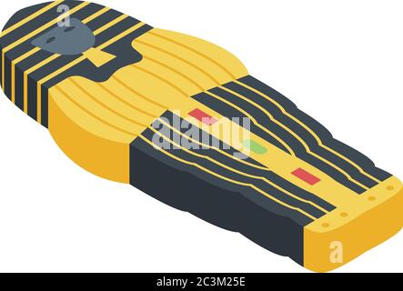 Pharaoh sarcophagus icon, isometric style Stock Vector
