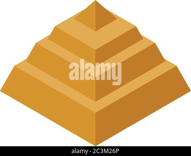 Step pyramid icon, isometric style Stock Vector