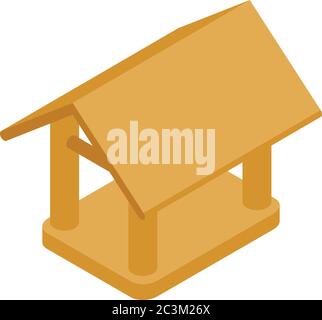 Garden bird feeder icon, isometric style Stock Vector