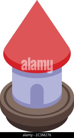 Cute bird feeder icon, isometric style Stock Vector