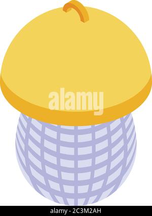 Net bird feeder icon, isometric style Stock Vector