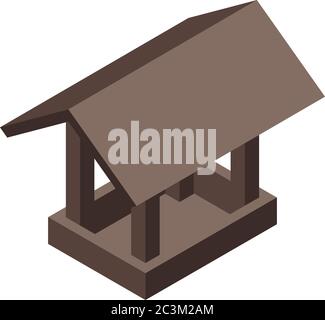 Home bird feeder icon, isometric style Stock Vector