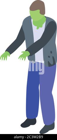 Nightmare zombie icon, isometric style Stock Vector