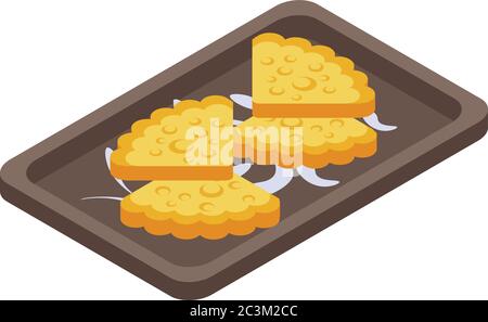 Indian corn dish icon, isometric style Stock Vector