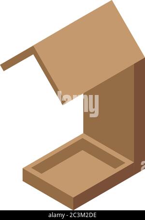 Winter bird feeder icon, isometric style Stock Vector
