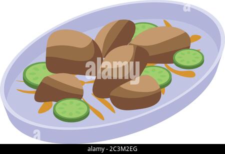 Mussels dishes icon, isometric style Stock Vector