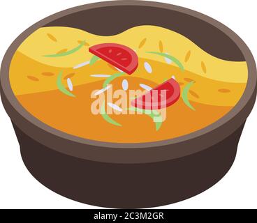 Indian food icon, isometric style Stock Vector