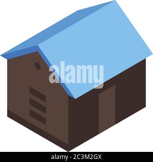 Bird feeder house icon, isometric style Stock Vector