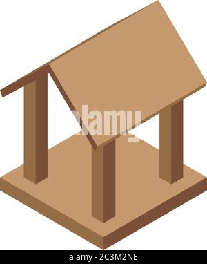 Outdoor bird feeder icon, isometric style Stock Vector