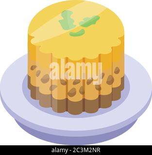 Jelly cake icon, isometric style Stock Vector