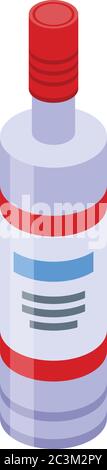 Russian vodka bottle icon, isometric style Stock Vector