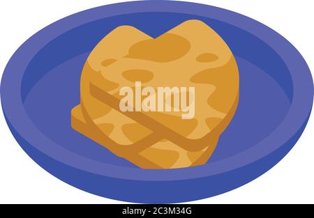 Samosa indian dish icon, isometric style Stock Vector