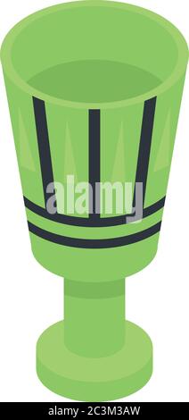 Pharaoh green cup icon, isometric style Stock Vector