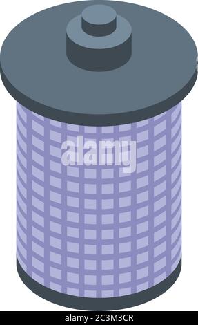 Steel bird feeder icon, isometric style Stock Vector