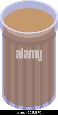 Glass of cocoa icon, isometric style Stock Vector