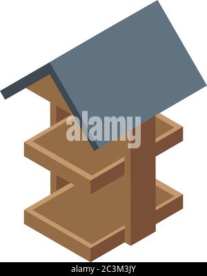 Bird feeder icon, isometric style Stock Vector