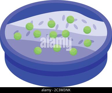 Indian rice with peas icon, isometric style Stock Vector