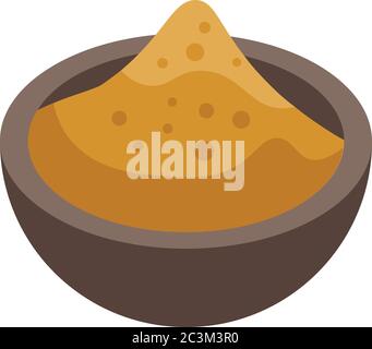 Condiment bowl icon, isometric style Stock Vector