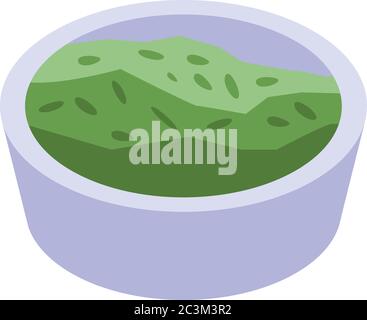 Green rice indian icon, isometric style Stock Vector