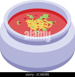 Classic indian soup icon, isometric style Stock Vector