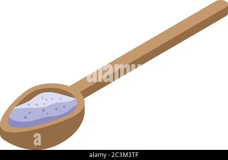 Wood spoon flour icon, isometric style Stock Vector